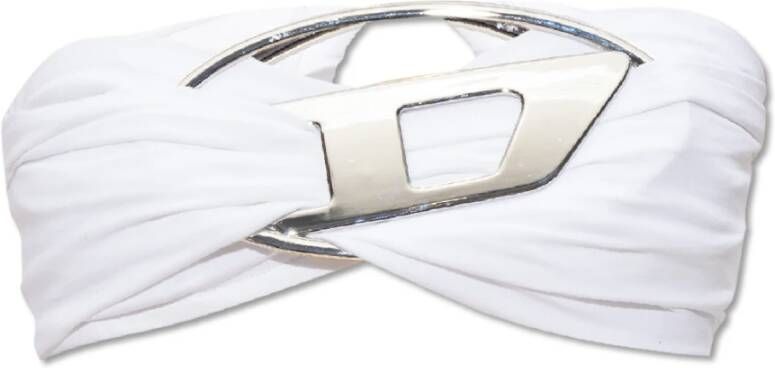 Diesel Witte Shirt met Metalen Ovale D Detail White Dames