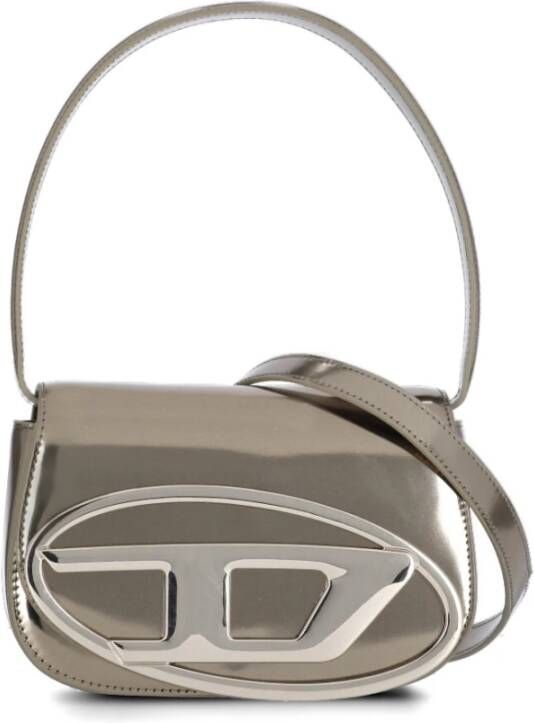 Diesel Bronzen Metallic Schoudertas voor Vrouwen Bruin Dames
