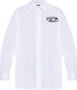 Diesel C-Bruce-A oversize shirt Wit Dames