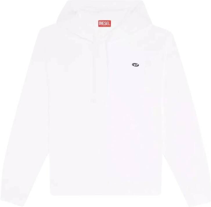 Diesel Hoodie with logo patch White Heren