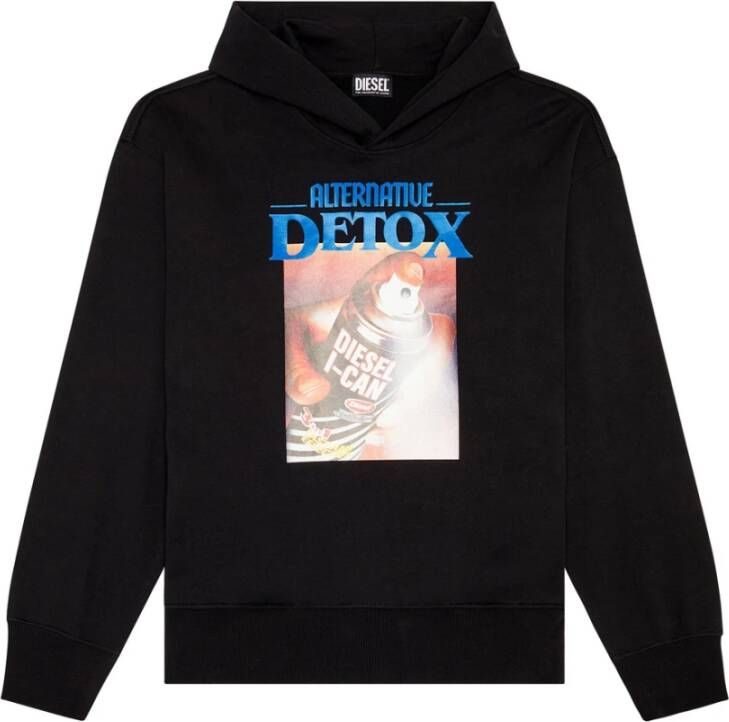 Diesel Casual hoodie met modieuze print Zwart Heren