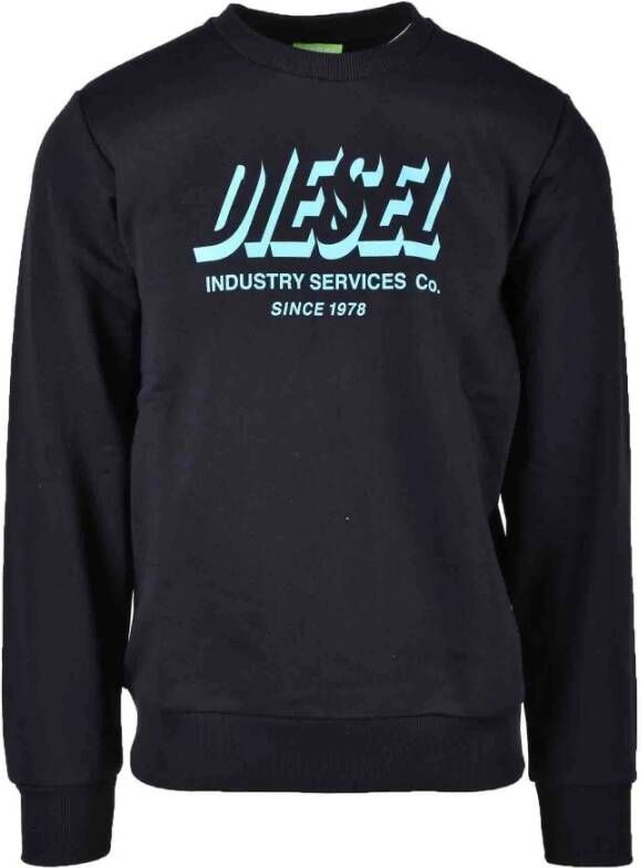Diesel Comfortabele Katoenen Sweatshirt voor Heren Zwart Heren