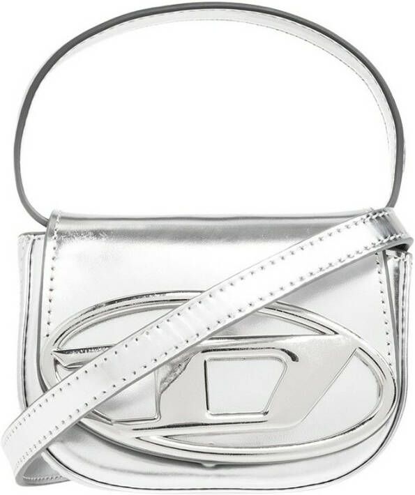 Diesel 1Dr-Xs-S Iconic mini bag in mirrored leather Gray Dames
