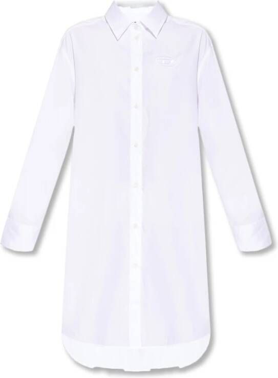 Diesel Shirt dress with 3D embroidery White Dames