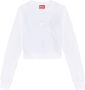 Diesel Cropped sweatshirt with cut-out logo White Dames - Thumbnail 3