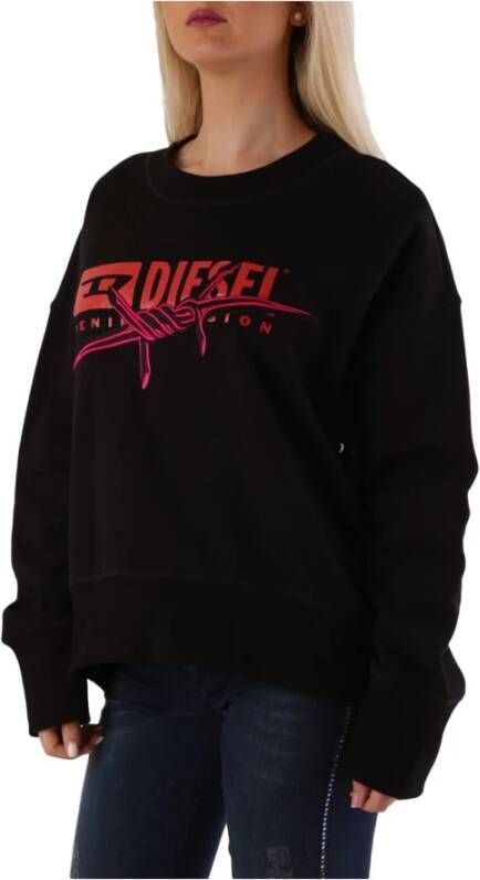 Diesel Dames sweatshirt met drukknoopsluiting Zwart Dames