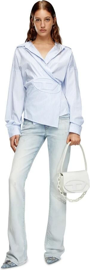 Diesel 1DR Iconic shoulder bag in matte leather White Dames - Foto 4
