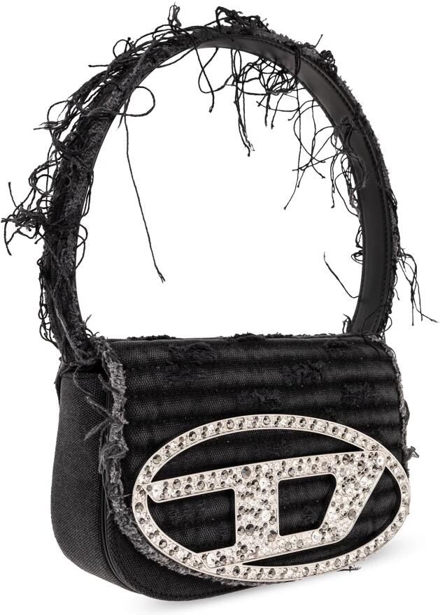 Diesel Gewatteerde Canvas Handtas met Kristalversiering Black Dames - Foto 5
