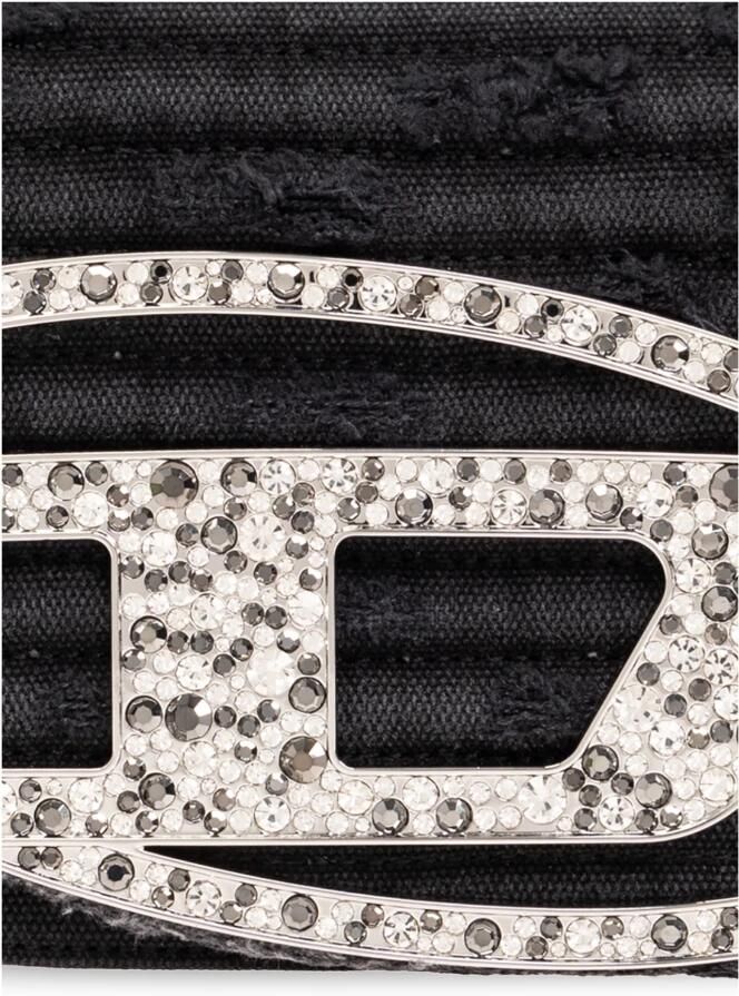 Diesel Gewatteerde Canvas Handtas met Kristalversiering Black Dames - Foto 3