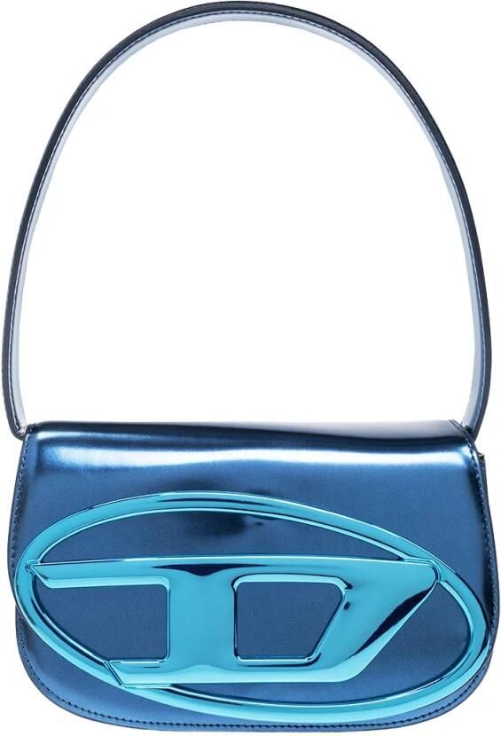 Diesel Iconische schoudertas in spiegelend leer Blue Dames - Foto 8