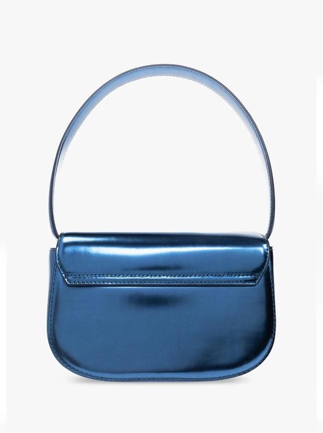 Diesel Iconische schoudertas in spiegelend leer Blue Dames - Foto 4