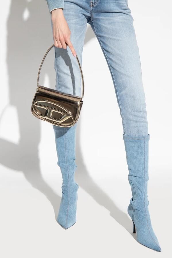 Diesel Bronzen Metallic Schoudertas voor Vrouwen Bruin Dames - Foto 8