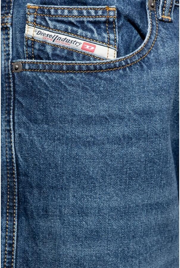 Diesel Klassieke Five-Pocket Jeans met Leren Patch Blue Heren - Foto 7