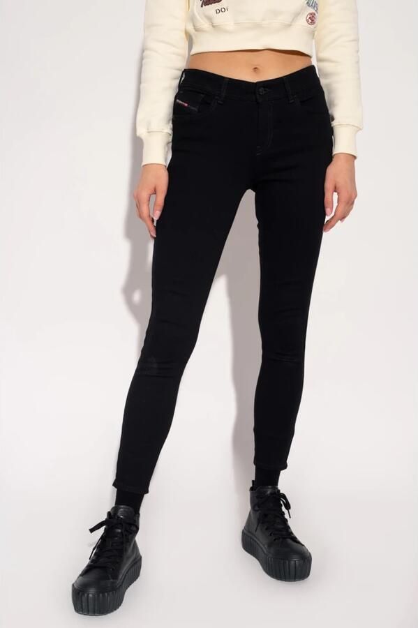 Diesel Skinny Jeans met Metalen Knopen Black Dames - Foto 3