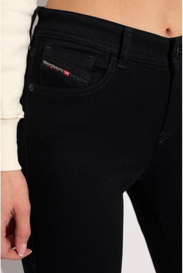 Diesel Skinny Jeans met Metalen Knopen Black Dames