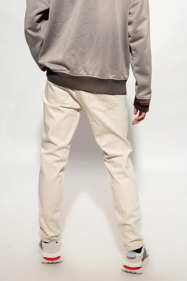 Diesel Slim Fit Beige Katoenen Jeans met Logo Patch White Heren - Foto 6