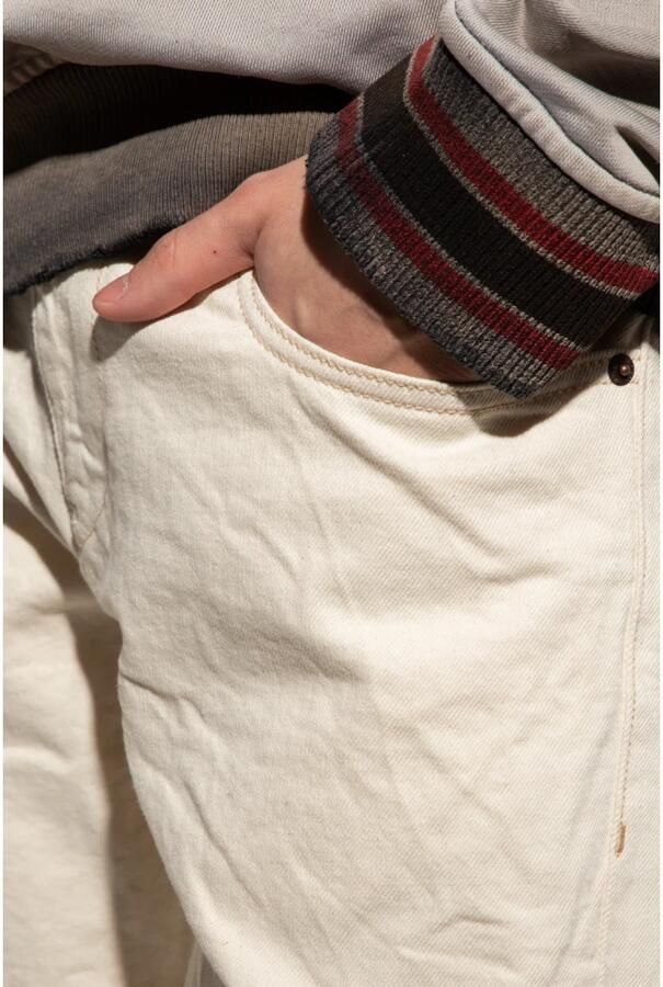 Diesel Slim Fit Beige Katoenen Jeans met Logo Patch White Heren - Foto 3