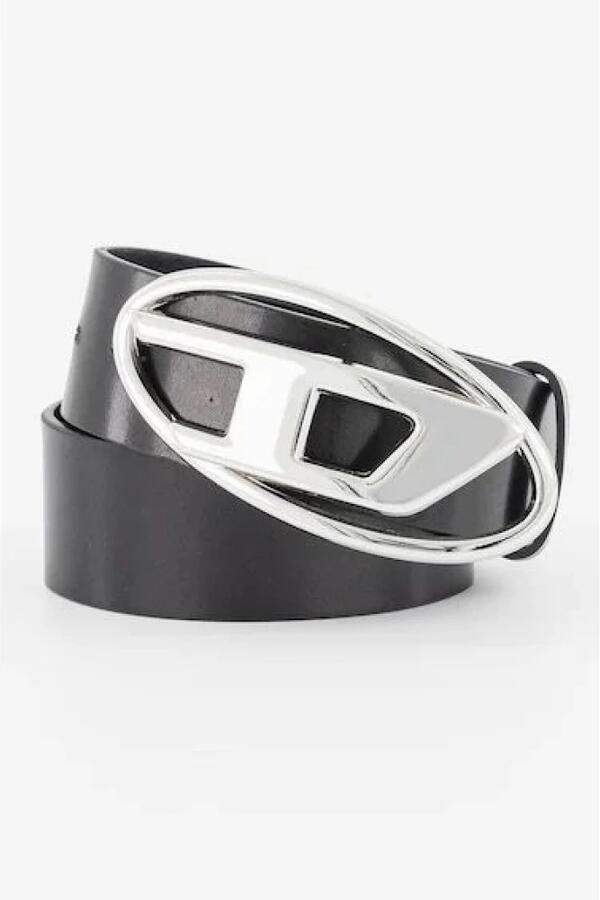 Diesel Italiaanse Leren Riem met Ovaal D Logo Gesp Black Dames - Foto 3