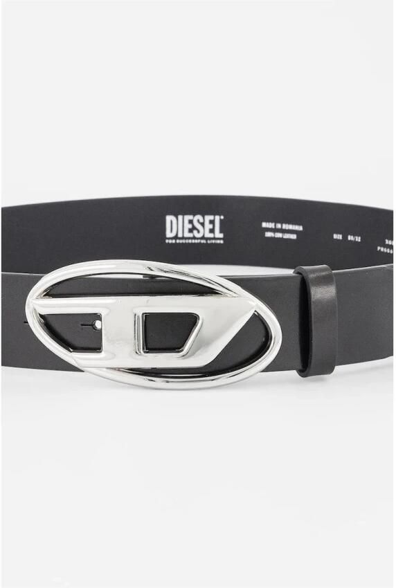 Diesel Italiaanse Leren Riem met Ovaal D Logo Gesp Black Dames - Foto 4