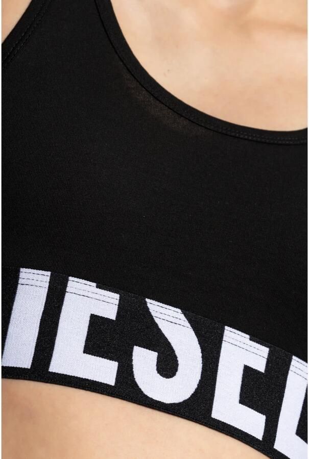 Diesel Bra Ufsb-Cotton-Race-Bralette Black Dames