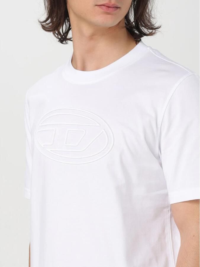 Diesel Geëmbosseerd Ovaal Logo Crew-neck T-shirt White Heren - Foto 2