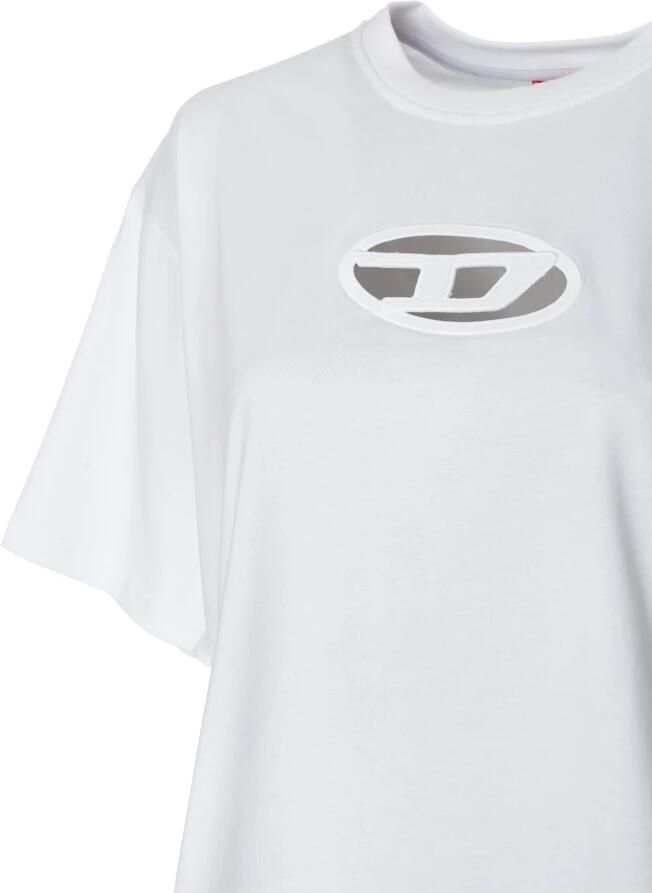 Diesel Witte Crop T-shirt met korte mouwen White Dames