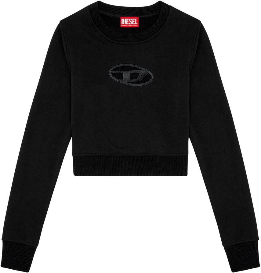 Diesel Zwarte Cropped Sweatshirt met Cut-Out Design Black Dames