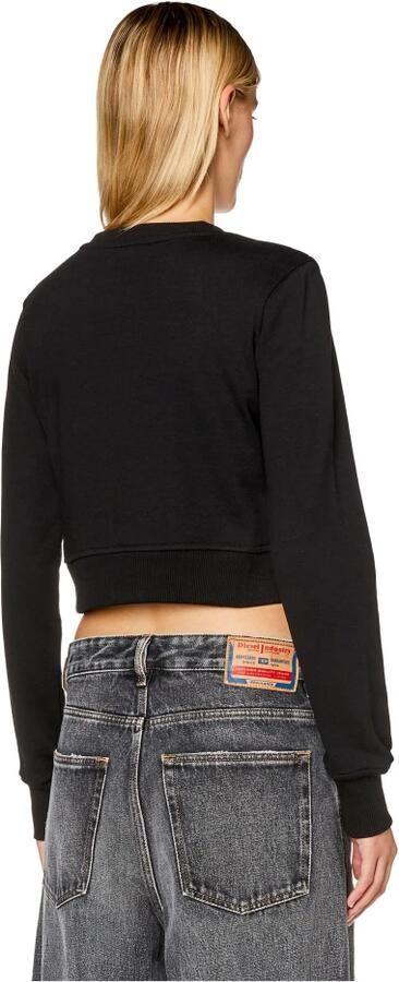 Diesel Zwarte Cropped Sweatshirt met Cut-Out Design Black Dames - Foto 12