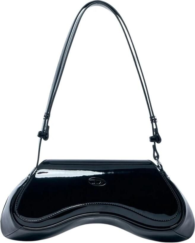 Diesel Zwarte schoudertas met ovaal D-logo Black Dames - Foto 9