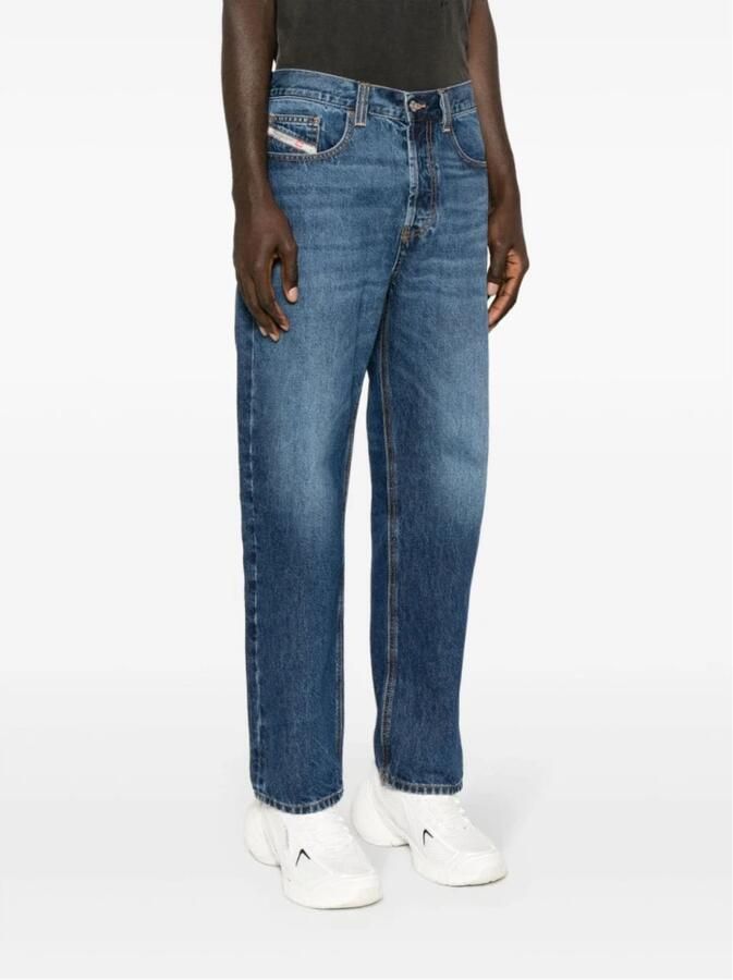Diesel Klassieke Five-Pocket Jeans met Leren Patch Blue Heren - Foto 3