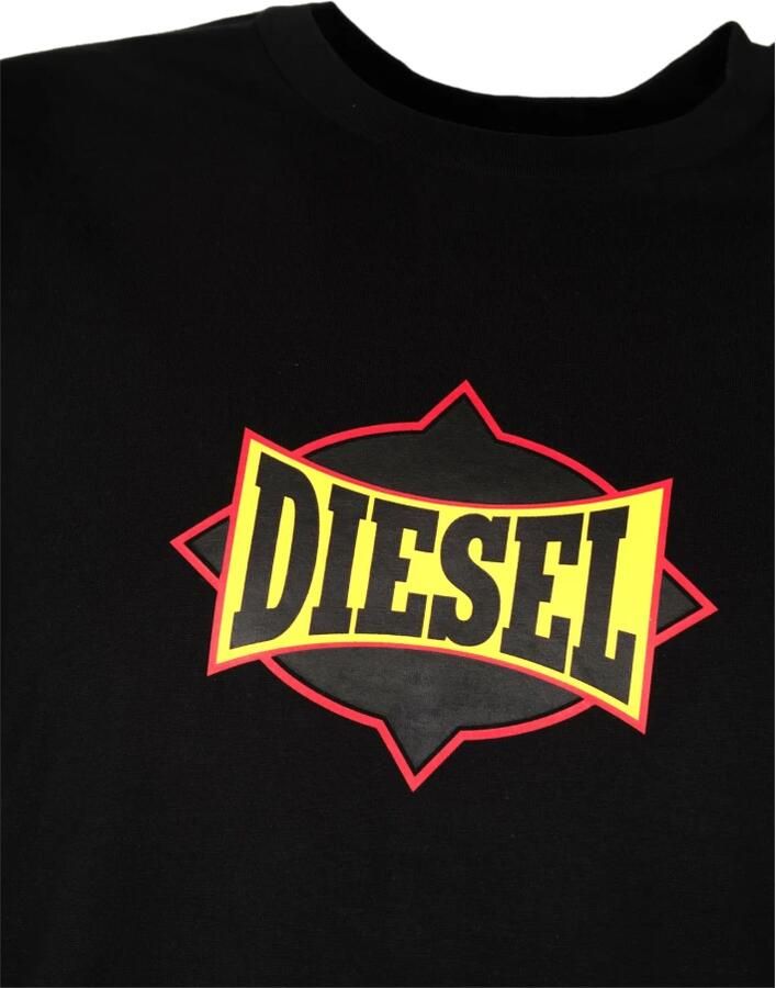 Diesel Elegante Ronde Hals Bedrukt T-Shirt Black Heren