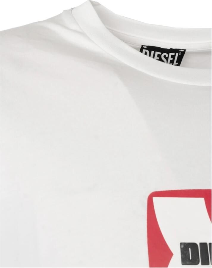 Diesel Elegante ronde hals bedrukt T-shirt White Heren