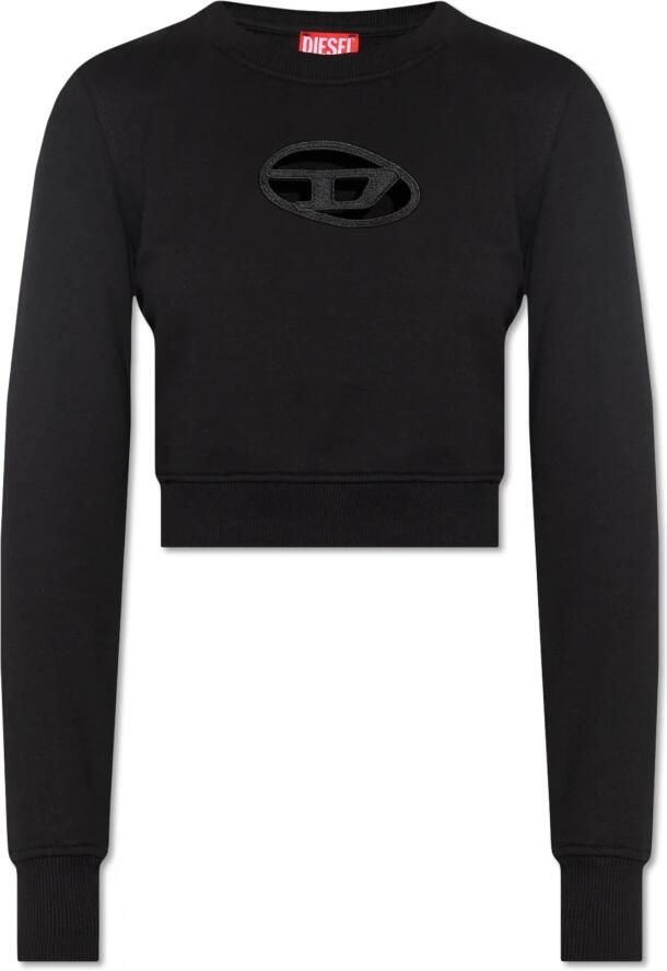 Diesel Zwarte Cropped Sweatshirt met Cut-Out Design Black Dames - Foto 14