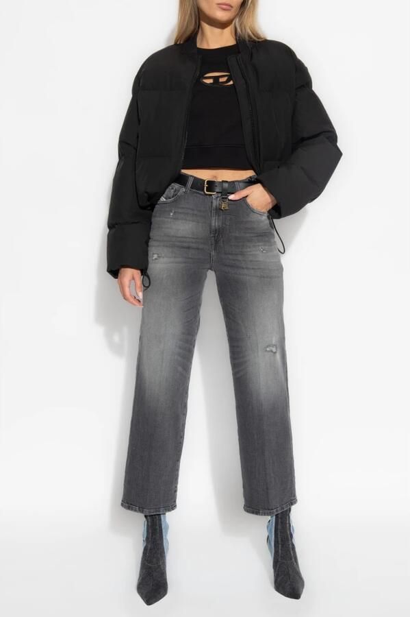 Diesel Zwarte Cropped Sweatshirt met Cut-Out Design Black Dames - Foto 7