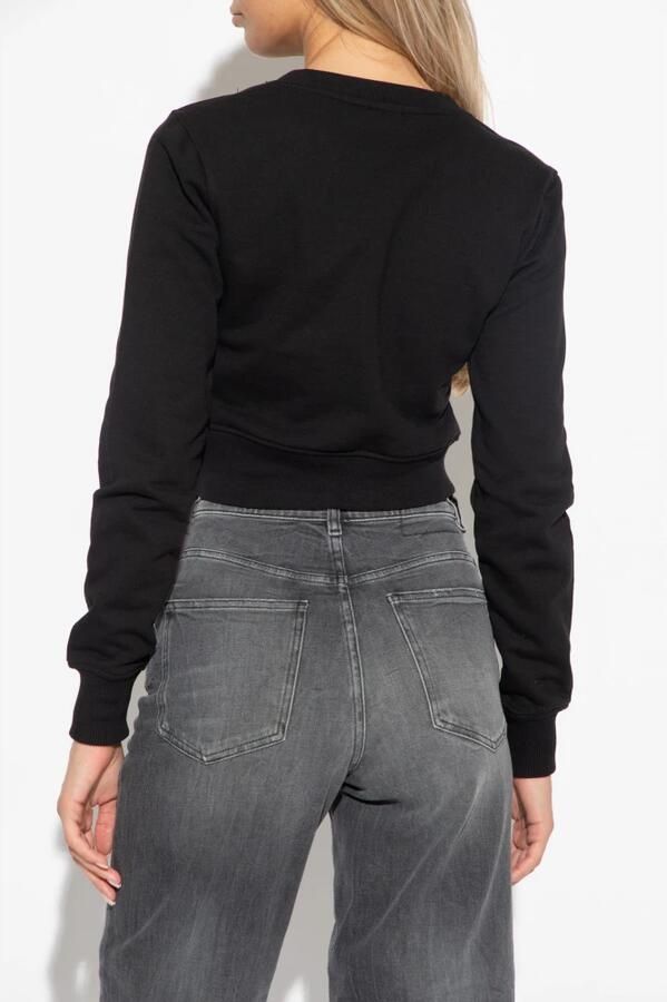 Diesel Zwarte Cropped Sweatshirt met Cut-Out Design Black Dames - Foto 9