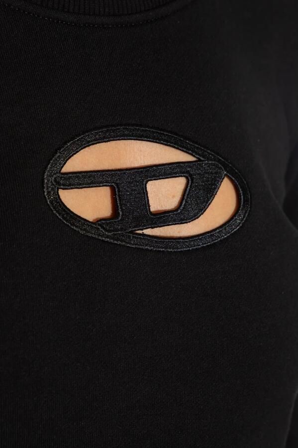 Diesel Zwarte Cropped Sweatshirt met Cut-Out Design Black Dames - Foto 10