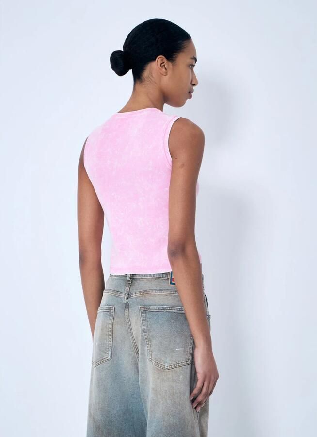 Diesel Geribbelde tanktop met ritssluiting voor Pink Dames - Foto 3