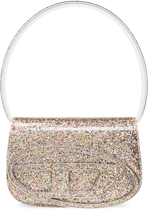 Diesel Shoppers Glitter Effect Shoulder Bag in goud