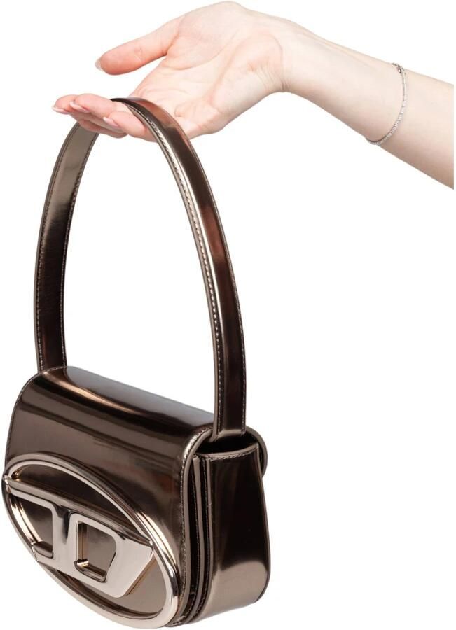 Diesel Bronzen Metallic Schoudertas voor Vrouwen Bruin Dames - Foto 5