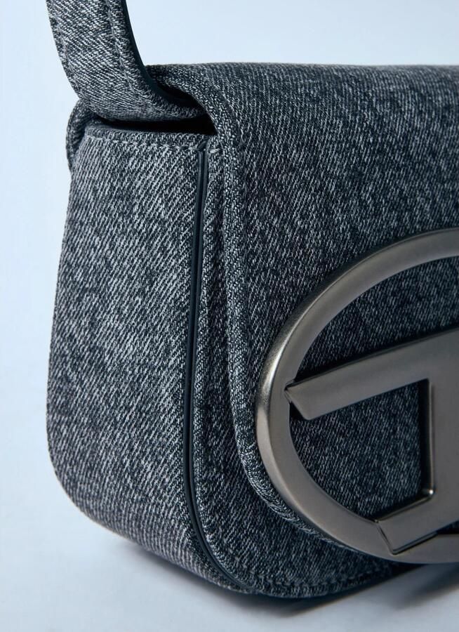 Diesel Gestructureerde schoudertas met leren details Black Dames - Foto 8