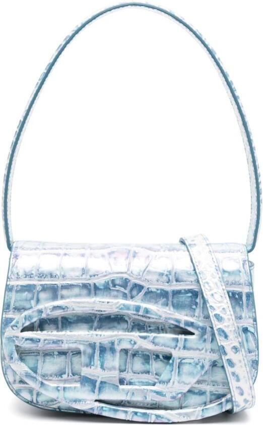 Diesel Hobo bags 1Dr Shoulder Bag Leather Blue in blauw
