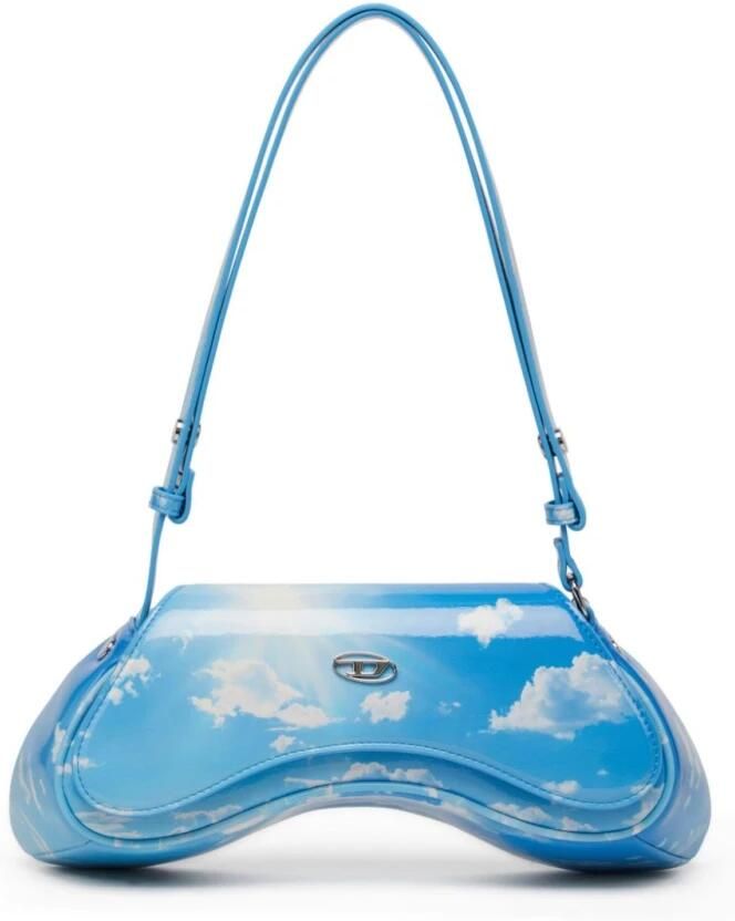 Diesel Heldere Blauwe Schoudertas met Overslag Blue Dames