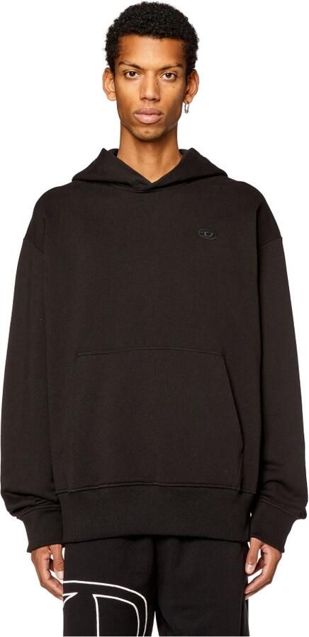 Diesel Zwarte katoenen hoodie met maxi logo Zwart Heren - Foto 7