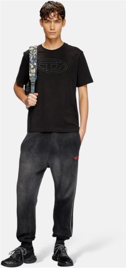 Diesel Zwart T-shirt met Maxi Oval D Logo Black Heren - Foto 10