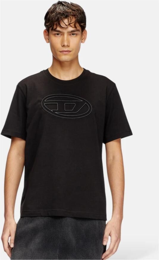 Diesel Zwart T-shirt met Maxi Oval D Logo Black Heren - Foto 8
