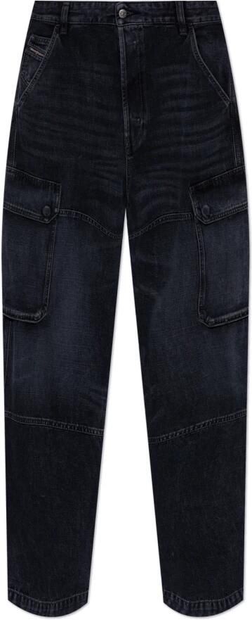 Diesel Denim Cargo Jeans Lente-Zomer 2025 Black Heren - Foto 6