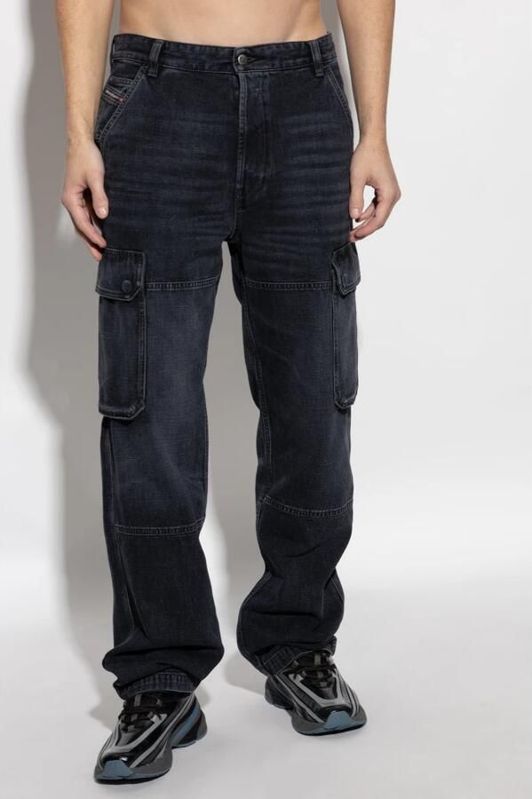 Diesel Denim Cargo Jeans Lente-Zomer 2025 Black Heren - Foto 4