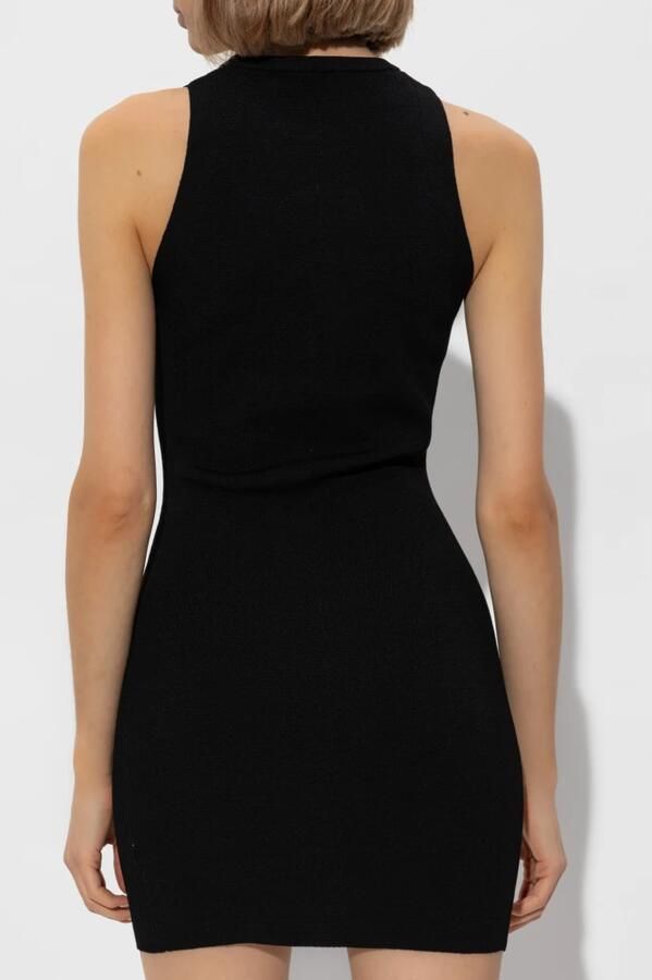 Diesel Zwarte Geribbelde Mouwloze Aansluitende Jurk Black Dames - Foto 9