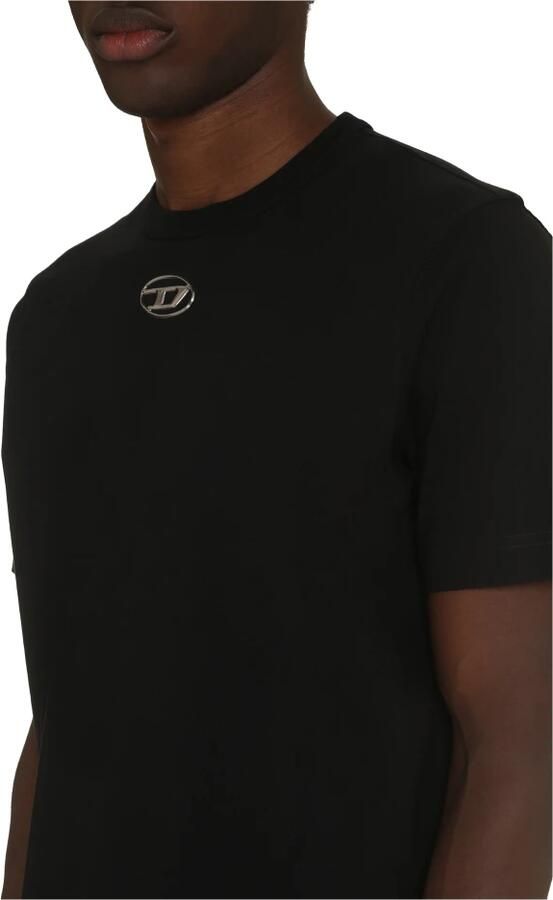 Diesel Zwarte Katoenen Sweatshirt met Zilveren Ovaal Black Heren - Foto 3