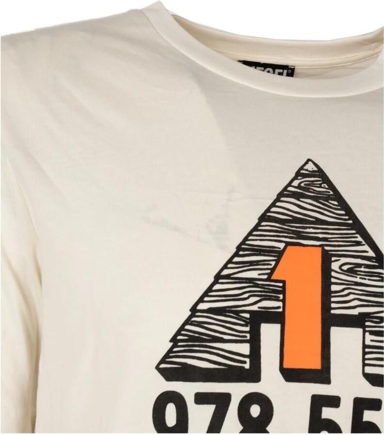 Diesel Klassieke Ronde Hals T-Shirt Beige Heren